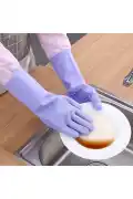 Silikon Eldiven Bulaşık Yıkama Eldiveni Dayanıklı Kaymaz Tırtıklı Eldiven Fırın Mutfak Eldiveni - Görsel 4