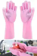 Silikon Eldiven Bulaşık Yıkama Eldiveni Dayanıklı Kaymaz Tırtıklı Eldiven Fırın Mutfak Eldiveni - Görsel 4