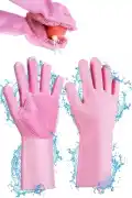 Silikon Eldiven Bulaşık Yıkama Eldiveni Dayanıklı Kaymaz Tırtıklı Eldiven Fırın Mutfak Eldiveni - Görsel 2