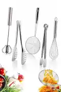 Izgara Maşası Çelik Yumurta Çırpıcısı Kepçe Kevgir Makarna Salata Maşası Karıştırıcı Tel Çırpıcısı - Görsel 7