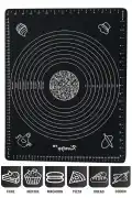 Silikon Hamur Matı Hamur Açma Pasta Fırın Altlığı Matı Ölçülü Hamur Yoğurma Siyah Büyük Boy 65X45 - Görsel 4