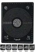Silikon Hamur Matı Ölçülü Hamur Açma Yoğurma Matı Orta Boy Siyah 50 x 40 cm - Görsel 3