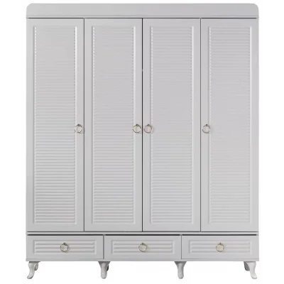 Aqua White 4 Kapılı Bebek Odası Dolap