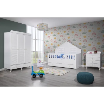 Aqua White 3 Kapılı Montessori Bebek Odası Takımı