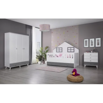 Aqua Grey 3 Kapılı Montessori Bebek Odası Takımı