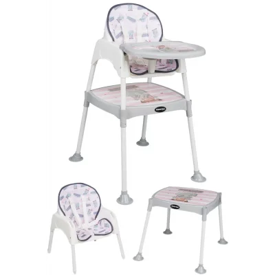 Maxi Taxi Baby Feeding 3in1 Çalışma Masalı Mama Sandalyesi Pembe Fil