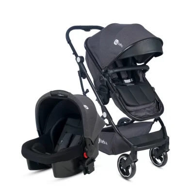 4 Baby Smart Siyah Travel Sistem Bebek Arabası Antrasit