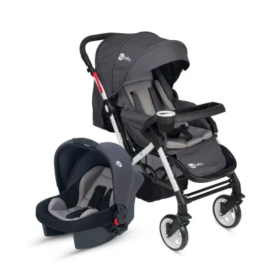 4 Baby Active Beyaz Travel Sistem Bebek Arabası Antrasit