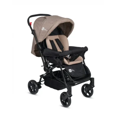 4 Baby Olympus Siyah Çift Yönlü Bebek Arabası Kahve
