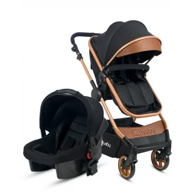 4 Baby Cool Gold Travel Sistem Bebek Arabası Siyah
