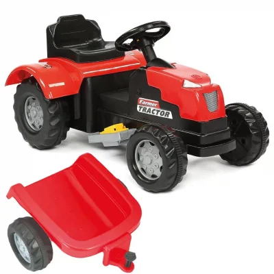 Uj Toys Farmer Römorklu Akülü Traktör 6V Kırmızı