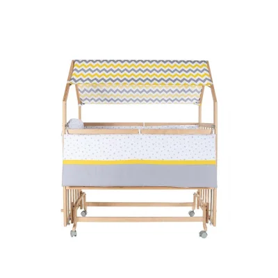 Baby Tech Anne Yanı Kademeli Montessori Beşik + Yıldızlı Beyaz Uyku Seti