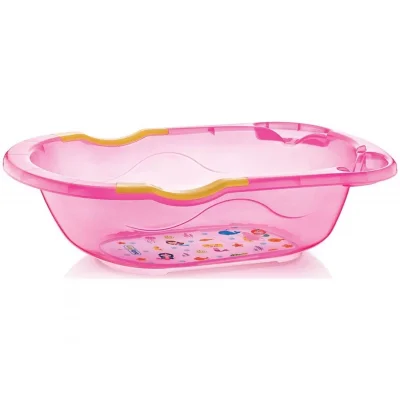 Babyjem Giderli Desenli Şefffaf Banyo Küveti Pembe