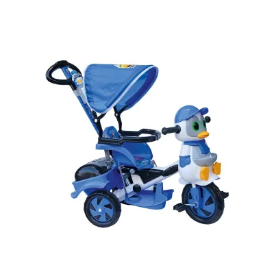 Baby Poufi Penguen Ebeveyn Kontrollü Bisiklet Mavi Penguen