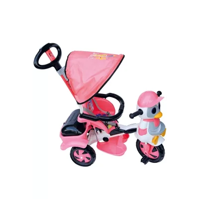 Baby Poufi Penguen Ebeveyn Kontrollü Bisiklet Pembe Penguen