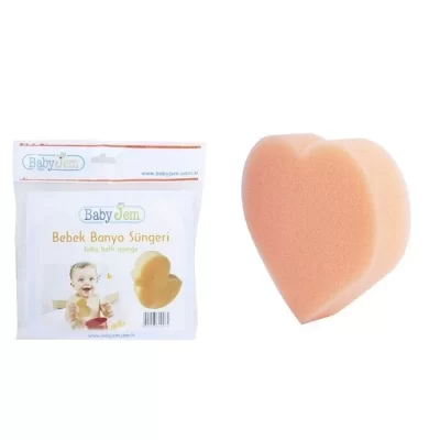 Babyjem Banyo Süngeri Kuş Tüyü Kalp