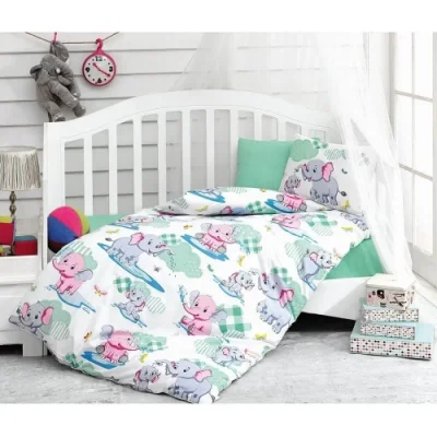 Cotton Box Ranforce Bebek Nevresim Seti- Pembe Fil