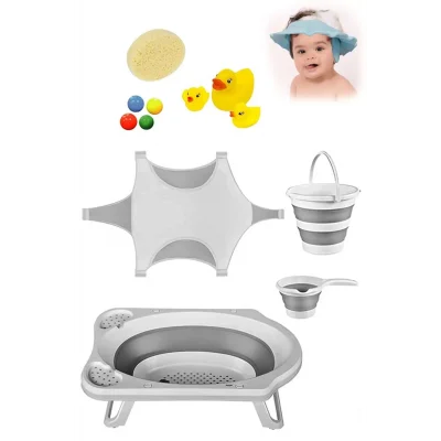 Katlanır Bebek Yıkama Banyo Küvet Seti 8 Parça Küvet-Seti