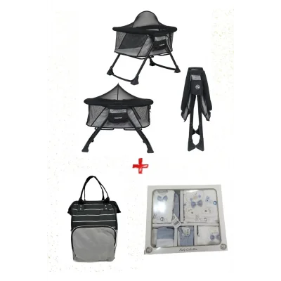 Bebek Çeyiz Seti-Anne Yanı Beşik, Anne Bebek Çantası,10 Parça Hastane Çıkış Seti