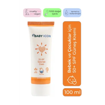 Baby İcon Güneş Kremi - Bebek, Çocuk Ve Hamileler Için 50 Spf Güneş Kremi 100 ml