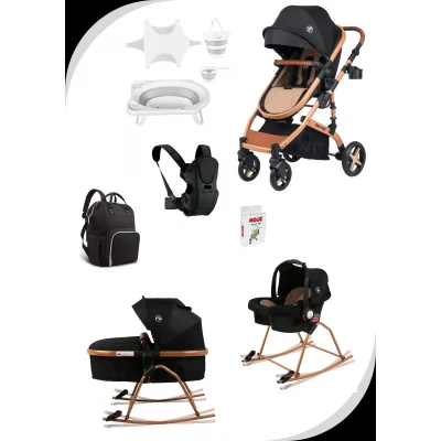 Yenidoğan Travel Sistem Bebek Arabalı ve Anakucağı Aparatlı Çeyiz Seti 10 Parça