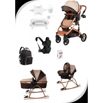 Yenidoğan Travel Sistem Bebek Arabalı ve Anakucağı Aparatlı Çeyiz Seti 10 Parça