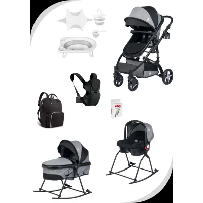 Yenidoğan Travel Sistem Bebek Arabalı ve Anakucağı Aparatlı Çeyiz Seti 10 Parça