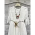 Tivido Kids Kolye+Kemerli Beyaz Şifon Elbise