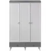 Aqua Grey 3 Kapılı Bebek Odası Dolap