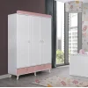 Aqua Pink 3 Kapılı Kapitoneli Bebek Odası Takımı