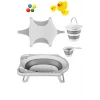 Katlanır Bebek Yıkama Banyo Seti 6 Parça / Gri