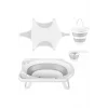Katlanır Bebek Yıkama Banyo Seti 4 Parça / Gri