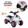 Uj Toys Müzikli ve Led Işıklı Akülü Atv 6V Karınca Beyaz Prenses