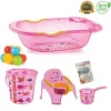 Irak Plastik Lüx Bebek Yıkama Banyo Küvet Seti 6 Parça Pembe