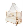 Baby Tech Klasik Anne Yanı 60x120 4 Kademeli Naturel Beşik Tekerlekli