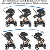 Joell New Truva III Travel Sistem Bebek Arabası - Gold Siyah