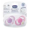Chicco Physio Compact Kauçuk Emzik 2li 12+ Ay Kız