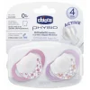 Chicco Physio Compact Kauçuk Emzik 2li 4+ Ay Kız