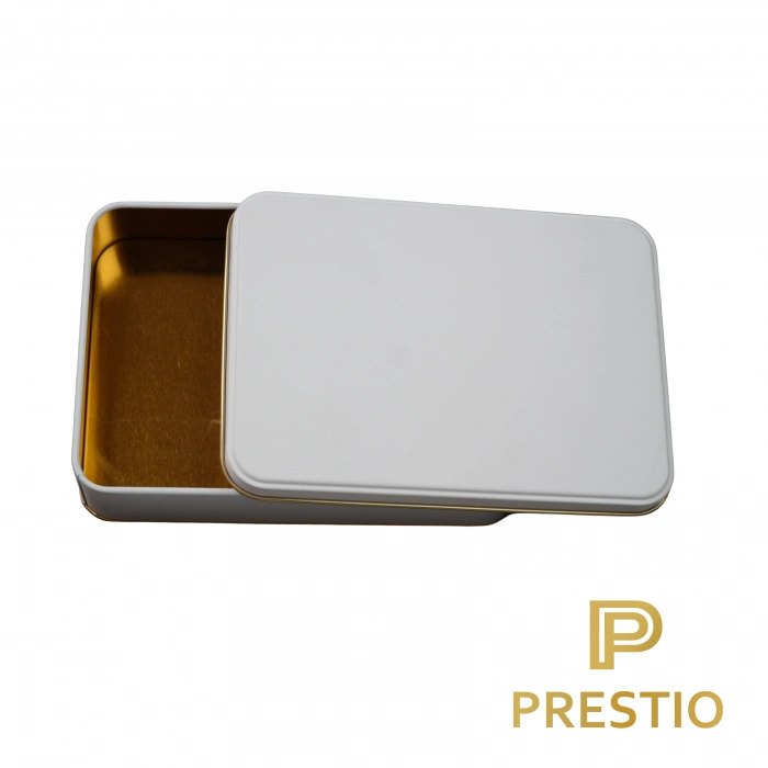 Kişiye Özel Dekoratif Metal Kutu, Beyaz Renk, 190 x 135 x 45H mm