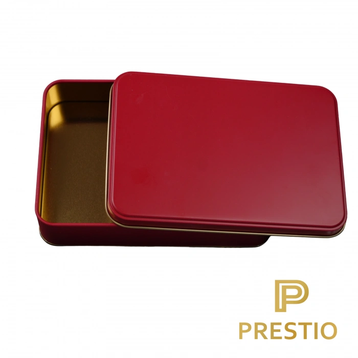 Kişiye Özel Dekoratif Metal Kutu, Kırmızı Renk, 190 x 135 x 45H mm