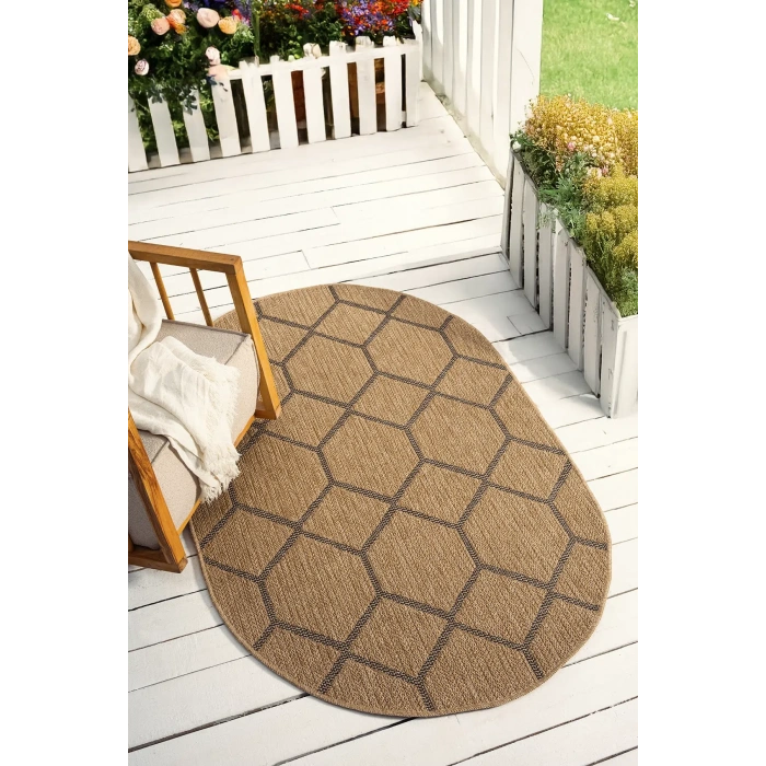 Seyran İndia Koleksiyonu Oval Jüt Görünümlü Halı