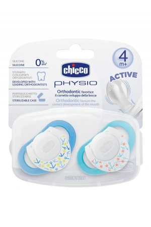 Chicco Physio Silikon Emzik 4m+ 2li - Mavi