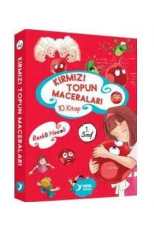 Kırmızı Topun Maceraları (10 Kitap Takım) 1. Sınıf El Yazılı Renkli Heceli