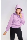 Kapüşonlu Şardonlu Sweatshirt-LİLA