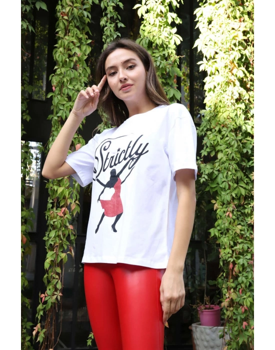 Baskılı Tişört - BEYAZ