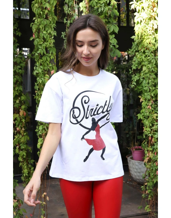 Baskılı Tişört - BEYAZ