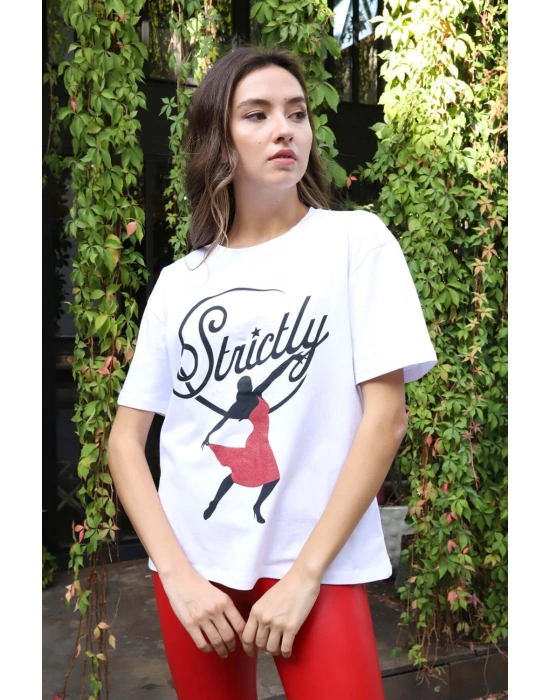 Baskılı Tişört - BEYAZ