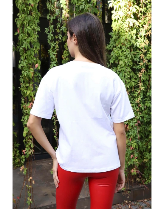 Baskılı Tişört - BEYAZ