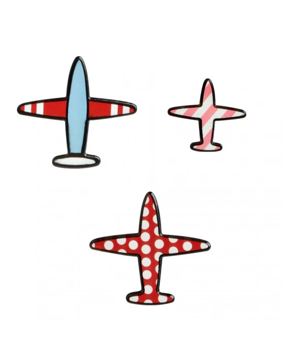 Bayan Liya Uçak Desenli Broş - 3 adet