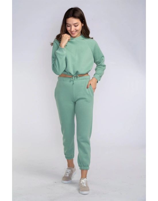 Bel Lastikli Şardonlu İkili Takım-MİNT YEŞİLİ